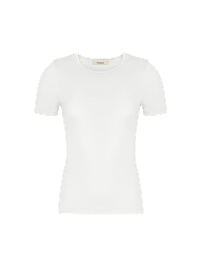 Shop Pangaia Women's 365 Lightweight Rib T-shirt In Off-white