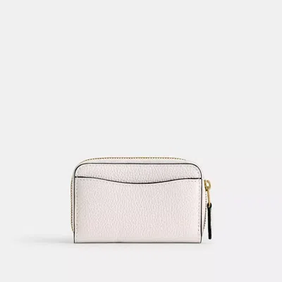 Coach Essential Small Zip Around Card Case In Brass/chalk
