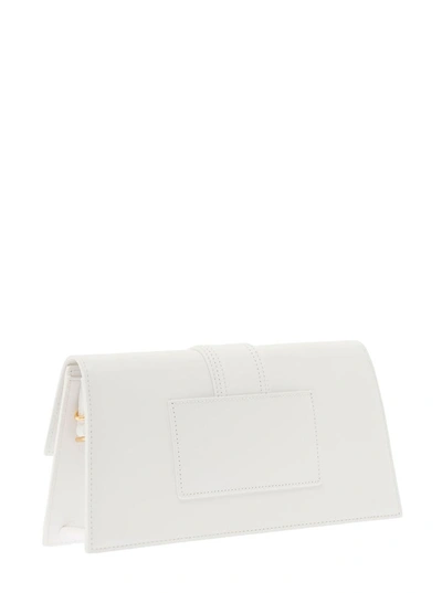 Shop Jacquemus 'le Bambino Long' White Handbag With Removable Shoulder Strap In Leather Woman