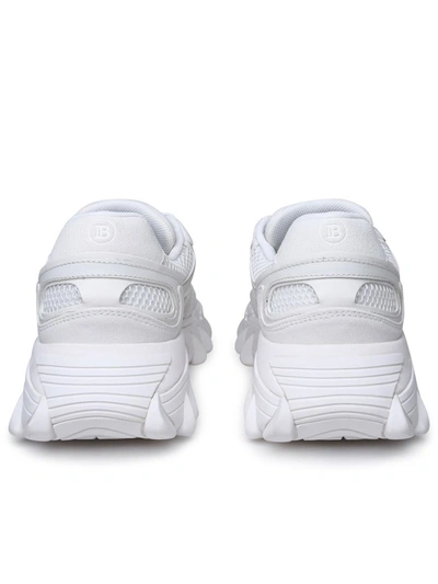Shop Balmain White Suede Blend Sneakers