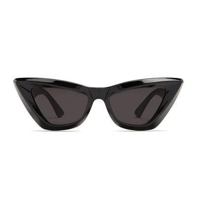 Shop Bottega Veneta Bv1101s Linea Linea Minimalist Sunglasses In 001 Black
