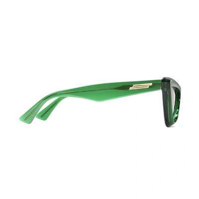 Shop Bottega Veneta Bv1101s Linea Linea Minimalist Sunglasses In 010 Green