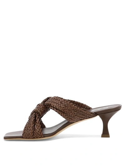 Shop Casadei "dama" Sandals In Brown