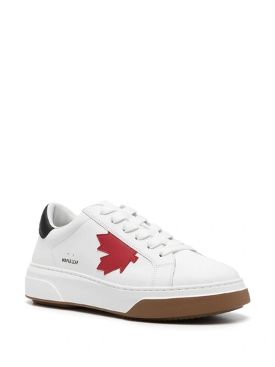 Shop Dsquared2 Sneakers In Bianco/rosso/nero