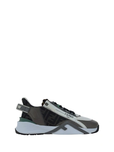Shop Fendi Sneakers In Uwhit+grig.ner+argil