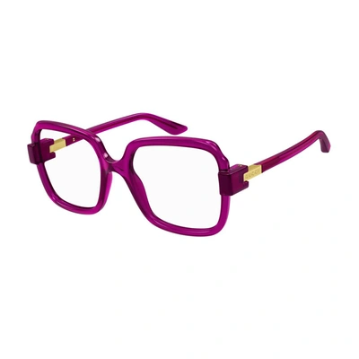 Shop Gucci Gg1433o Linea Lettering Eyeglasses In 003 Fuchsia