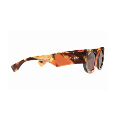 Shop Gucci Gg1627s Linea Lettering- Special Edition Sunglasses In 001 Orange