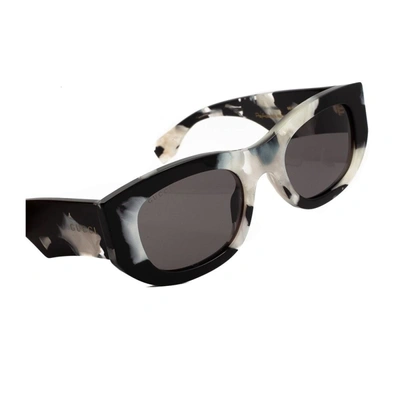 Shop Gucci Gg1627s Linea Lettering- Special Edition Sunglasses In 002 Black/mother Of Pearl