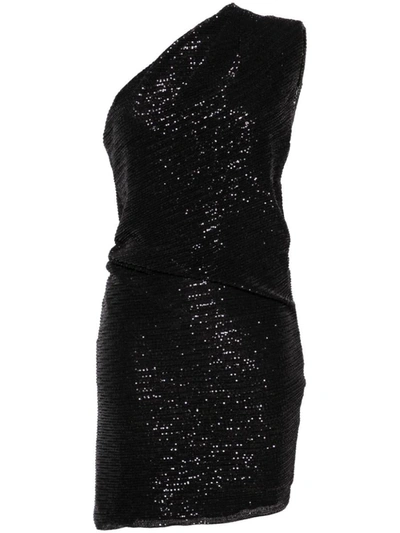 Shop Iro Haidi One Shoulder Mini Dress In Black