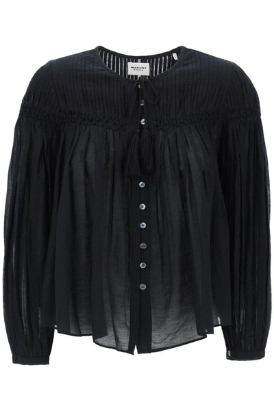 Shop Isabel Marant Étoile Isabel Marant Etoile "cotton Abadi Blouse For In Black