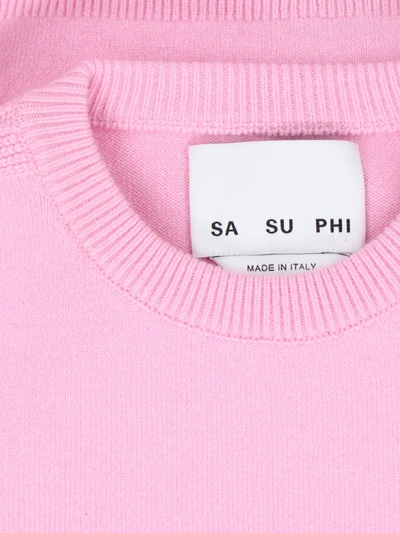 Sa Su Phi Crew Neck Cashmere Pink Top In Pink
