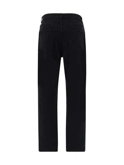 Shop Saint Laurent Pants In Plain Carbon Black