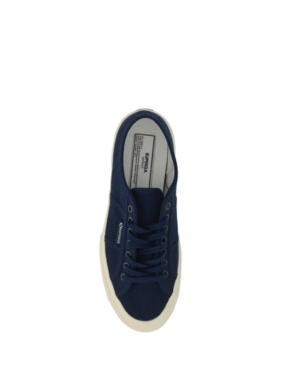 Shop Superga Sneakers In Navy-off White