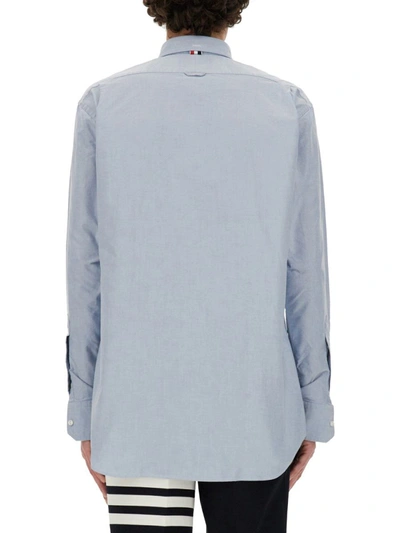 Shop Thom Browne Cotton Oxford Shirt In Baby Blue