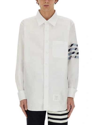 Shop Thom Browne Straight Fit Shirt In White
