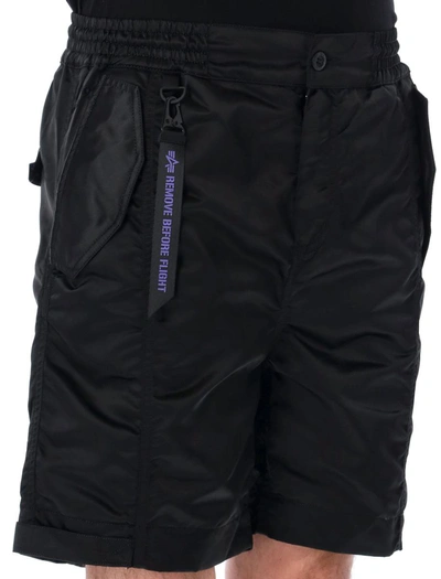 Shop Alpha Industries Nylon Shorts Uv In Black
