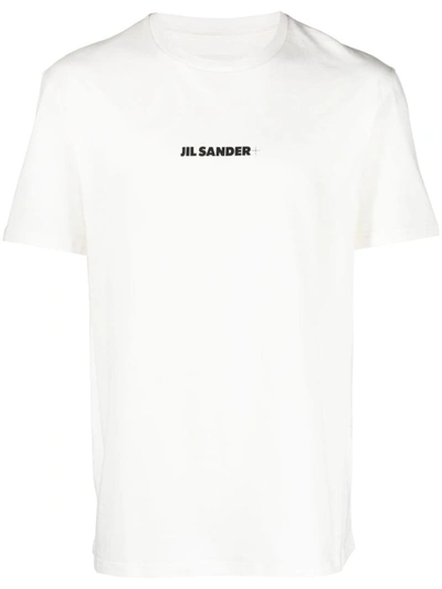 Shop Jil Sander Logo + T-shirt In Ivory