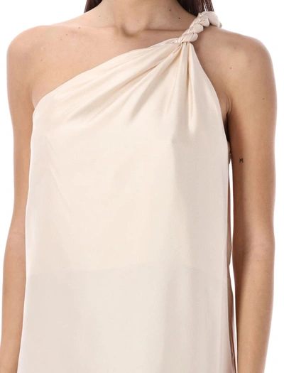 Shop Loulou Studio Adela One Shoulder Dress In Cream Rose