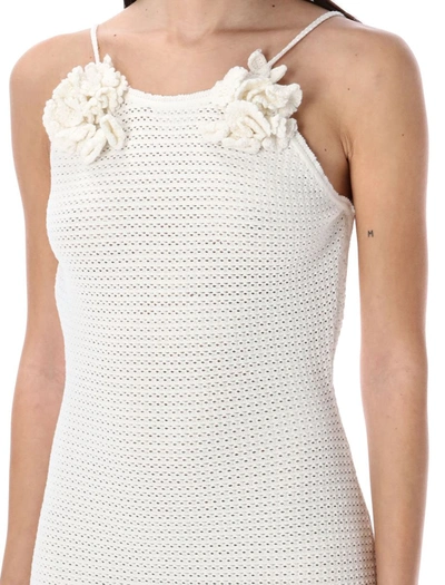 Shop Self-portrait Crochet Mini Dress In White