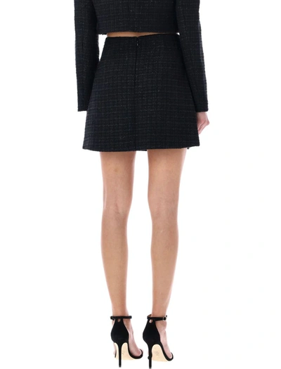 Shop Self-portrait Bouclé Mini Skirt In Black