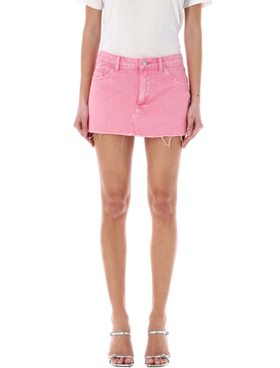 Shop Ser.o.ya Zuri Denim Mini Skirt In Malibu Pink