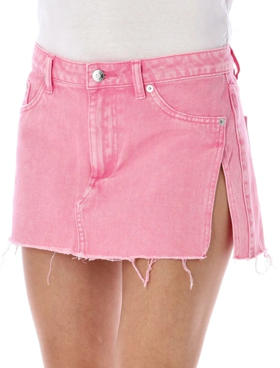 Shop Ser.o.ya Zuri Denim Mini Skirt In Malibu Pink