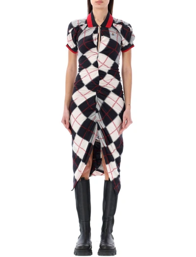 Shop Vivienne Westwood Pulling Midi Dress In Argyle