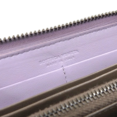 Shop Bottega Veneta Bulb Purple Leather Wallet  ()