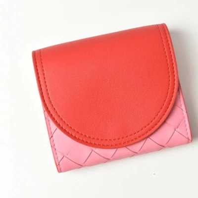 Shop Bottega Veneta Continental Pink Leather Wallet  ()