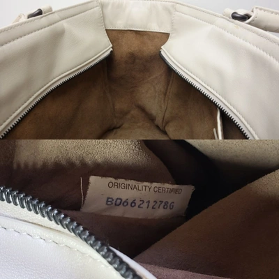 Shop Bottega Veneta Intrecciato White Leather Tote Bag ()