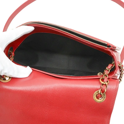 Pre-owned Chanel Coco Curve Red Leather Shoulder Bag ()