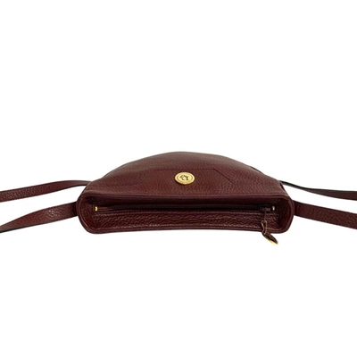 Shop Dior Burgundy Leather Shoulder Bag ()