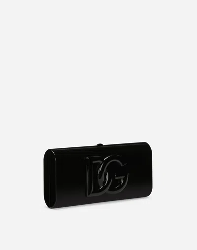 Dolce & Gabbana Rigid Box Clutch In Black