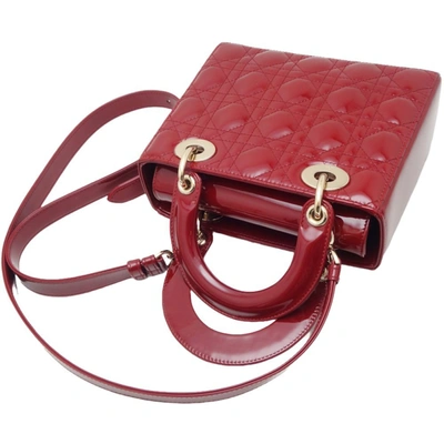 Shop Dior Lady  Red Leather Shopper Bag ()
