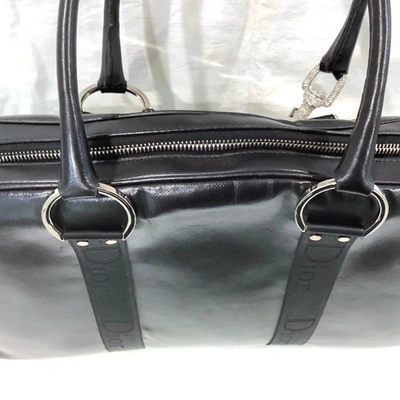 Shop Dior Navy Leather Travel Bag ()