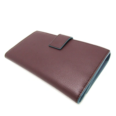 Shop Fendi Peekaboo Burgundy Leather Wallet  ()