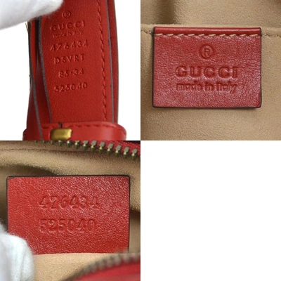 Shop Gucci Gg Marmont Red Leather Clutch Bag ()