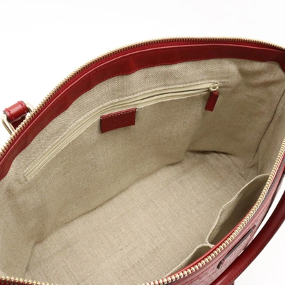 Shop Gucci Micro Ssima Red Leather Tote Bag ()