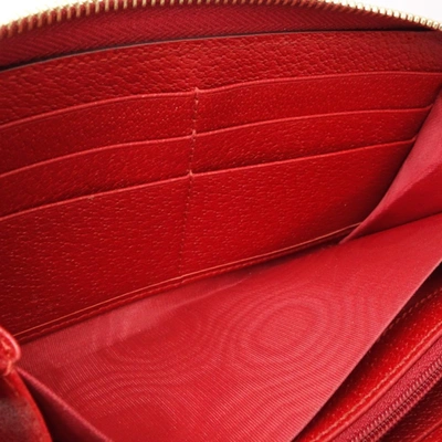 Shop Gucci Zip Around Red Canvas Wallet  ()