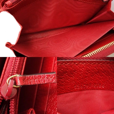 Shop Gucci Zip Around Red Canvas Wallet  ()