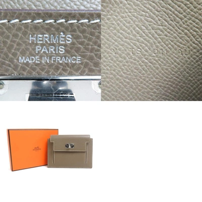 Shop Hermes Hermès Grey Leather Wallet  ()