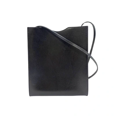 Shop Hermes Hermès Onimetou Black Leather Shoulder Bag ()