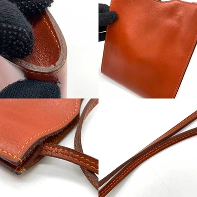 Shop Hermes Hermès Onimetou Brown Leather Shoulder Bag ()