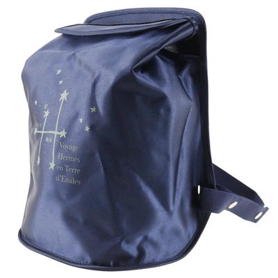 Shop Hermes Hermès Paris Navy Synthetic Backpack Bag ()