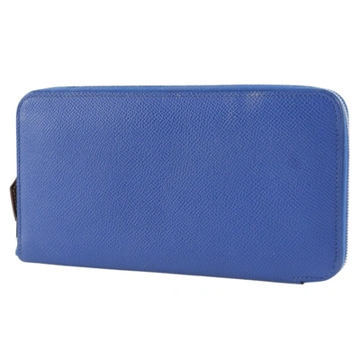Shop Hermes Hermès Silk'in Blue Leather Wallet  ()