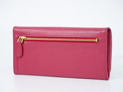 Shop Prada Saffiano Pink Leather Wallet  ()