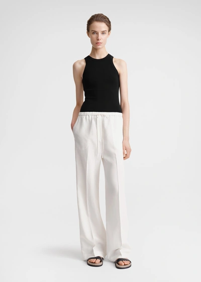 Shop Totême Fluid Drawstring Trousers Off-white In Off White