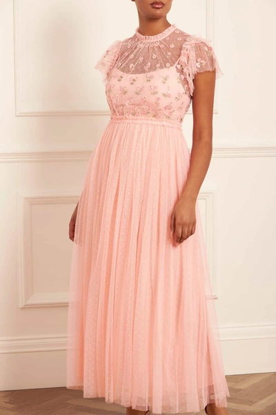Shop Needle & Thread Rococo Bodice Ankle Gown In Coral