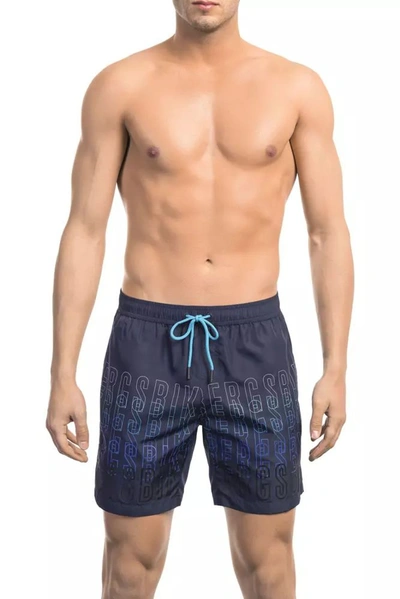 Shop Bikkembergs Polyester Men's Swimwear In Blue