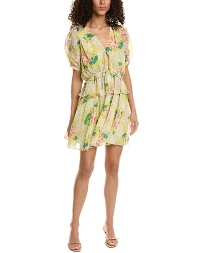 Shop Ted Baker Puff Sleeves Mini Dress In Multi
